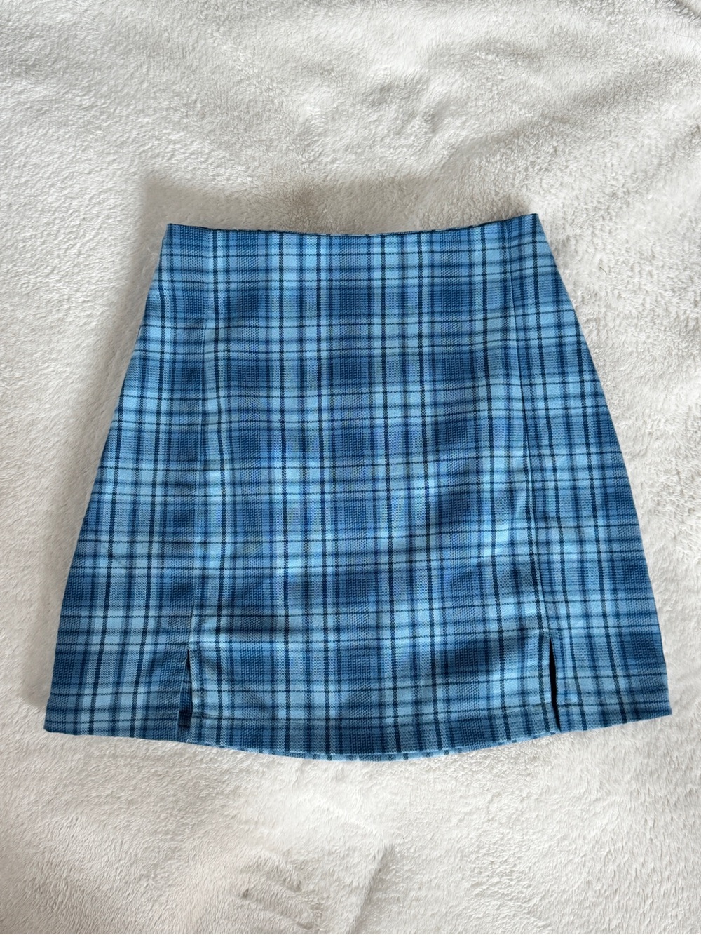 Brandy Melville Cara Blue Plaid Mini Skirt One Size XS S